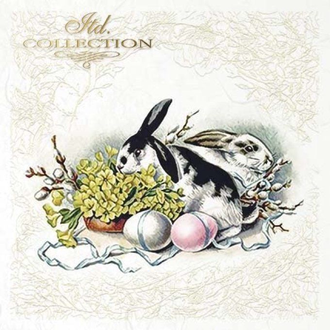 Papier de Riz Les lapins fêtent Pâques x 6 RSM070