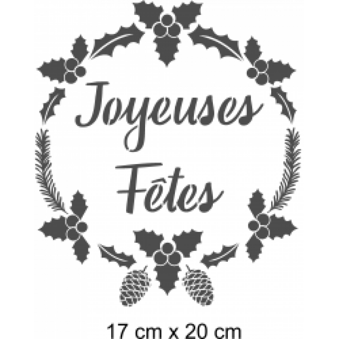 Pochoir Couronne Joyeuses Fêtes