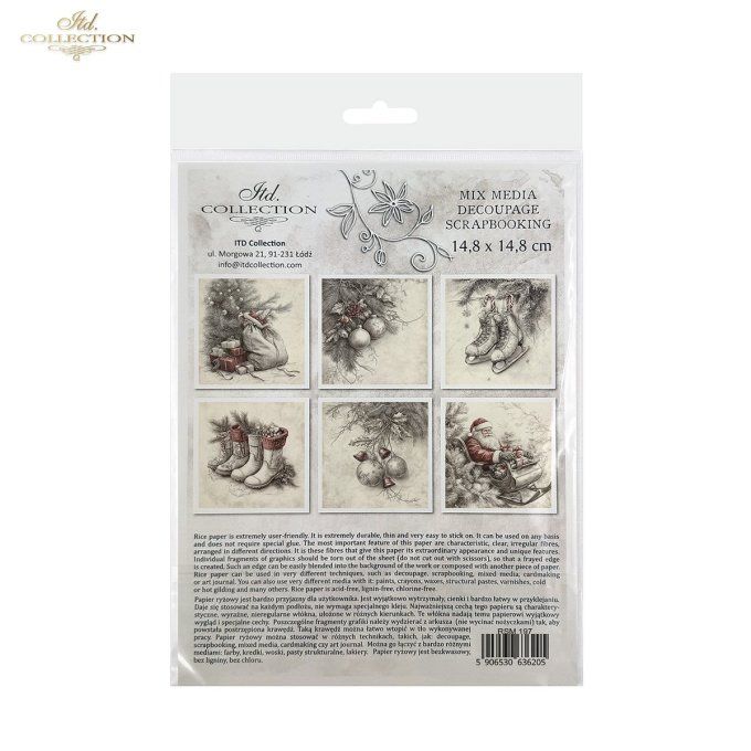 Papier de Riz Dessine-moi Noël x 6 RSM197