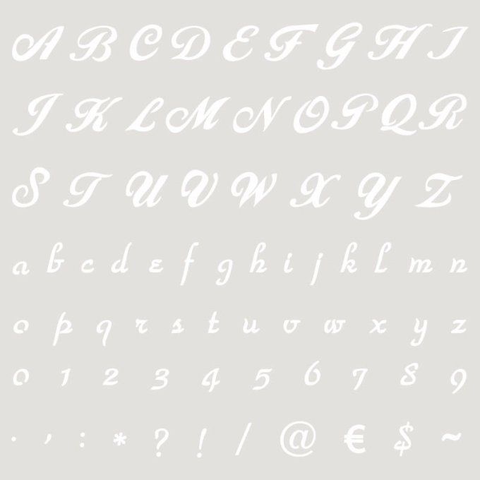 Pochoir Alphanumérique n° 001