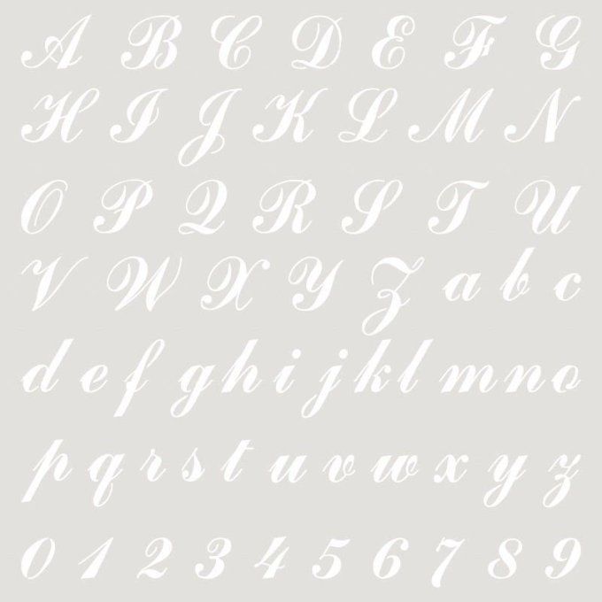 Pochoir Alphanumérique n° 017