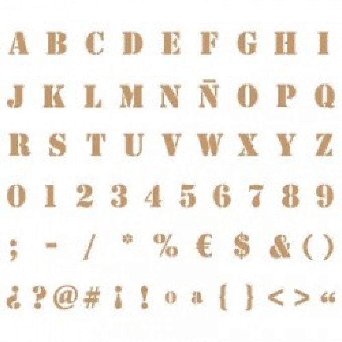 Pochoir Alphanumérique n° 007
