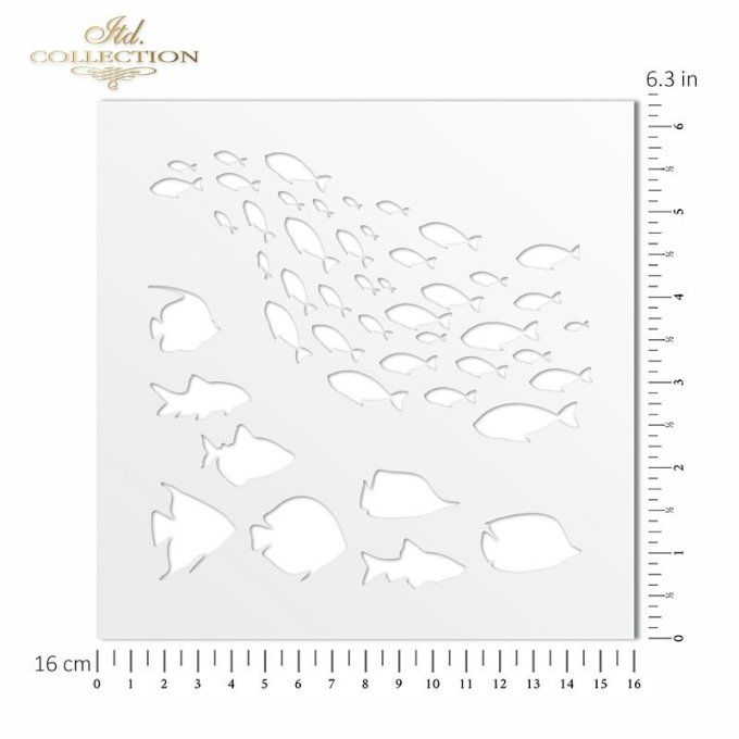 Pochoir Banc de poissons ST0228 B