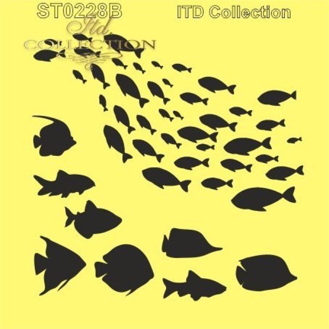 Pochoir Banc de poissons ST0228 B