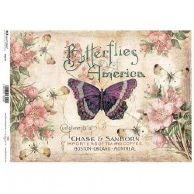 Papier de Riz Butterflies America R1176