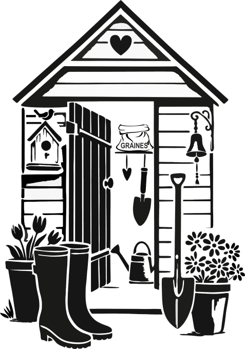 Pochoir Cabane de Jardin