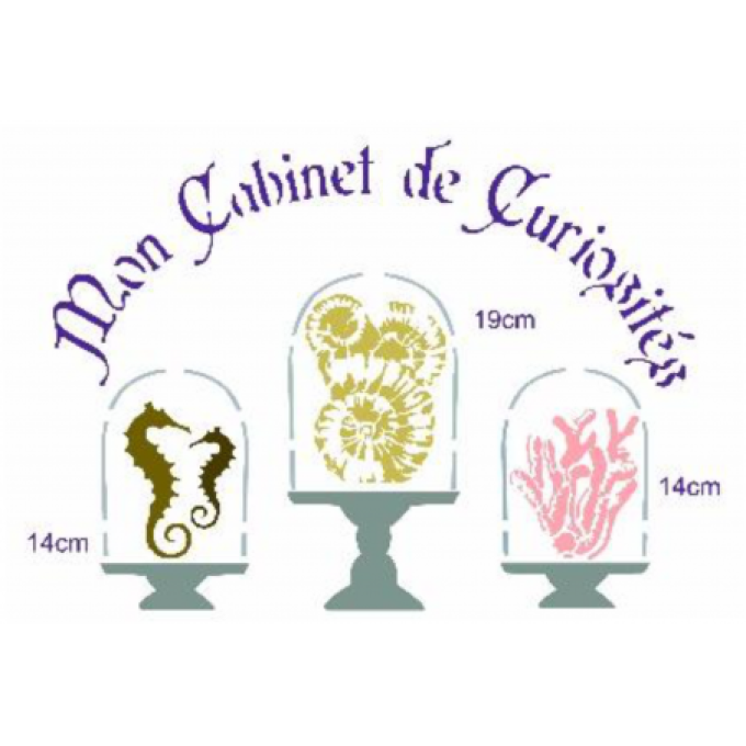 Pochoir Cabinet de curiosités thème MER