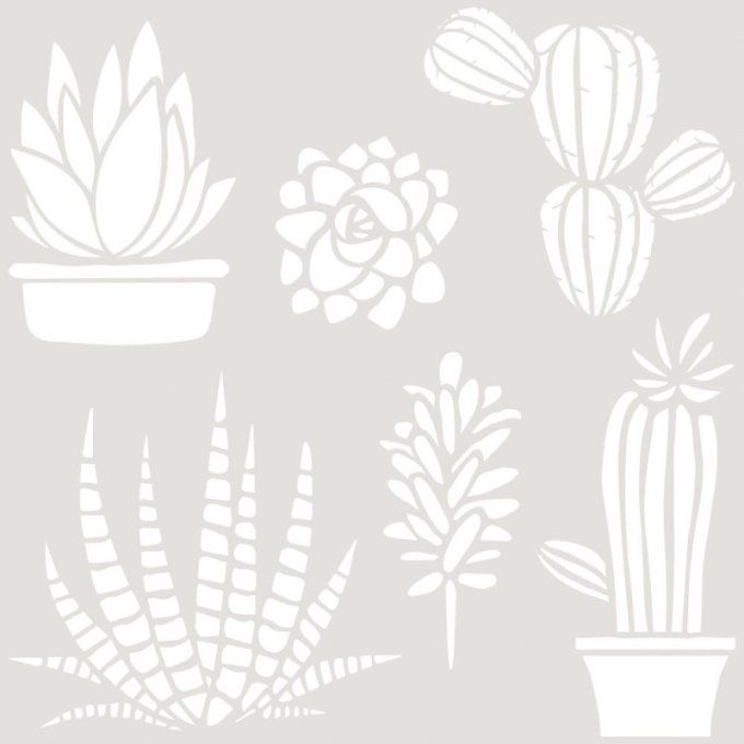 Pochoir Cactus