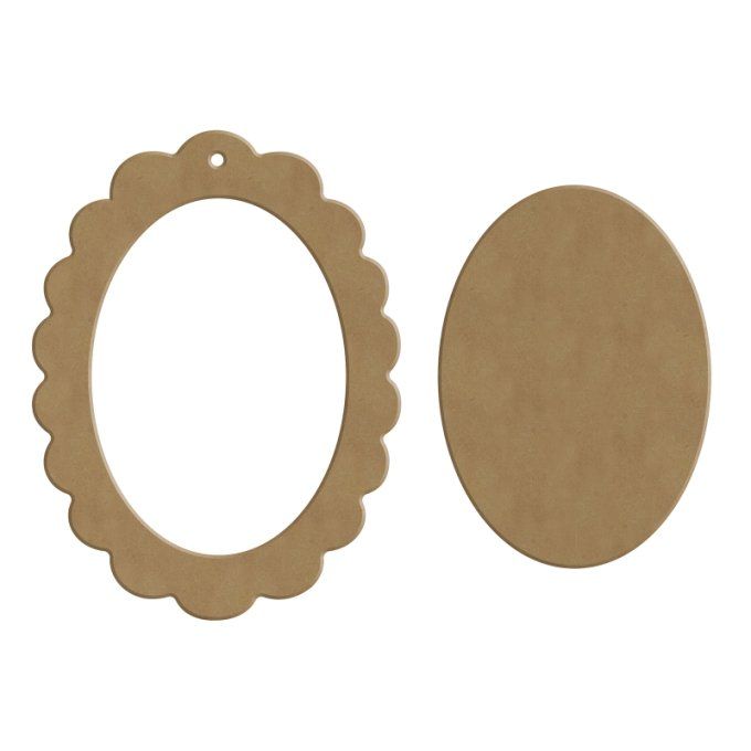 Cadre ovale festonné