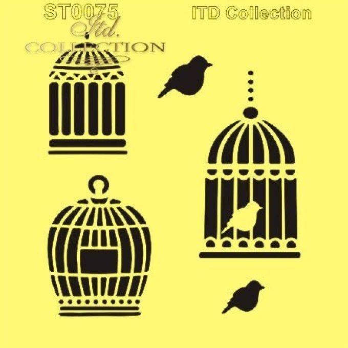 Pochoir Cages à oiseaux ST0075 A