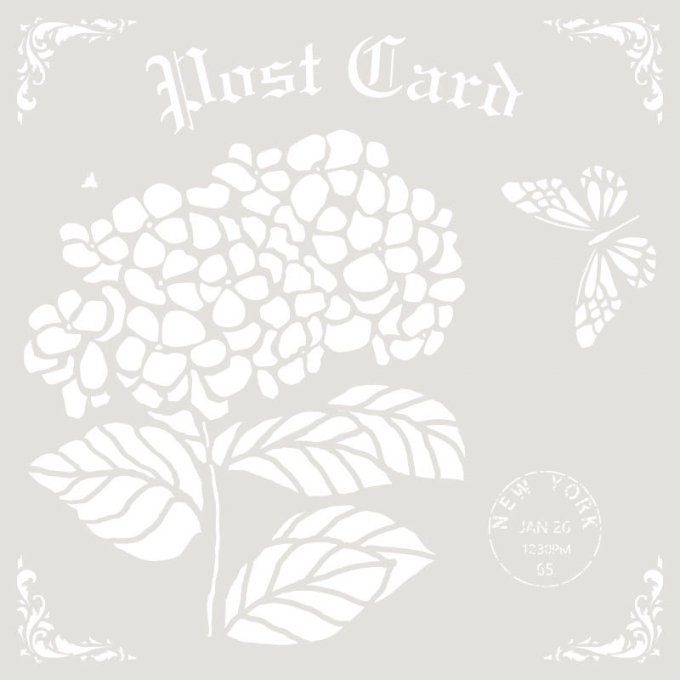 Pochoir Carte Postale Hortensia