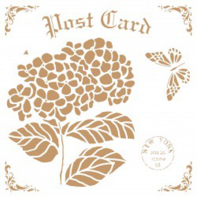 Pochoir Carte Postale Hortensia