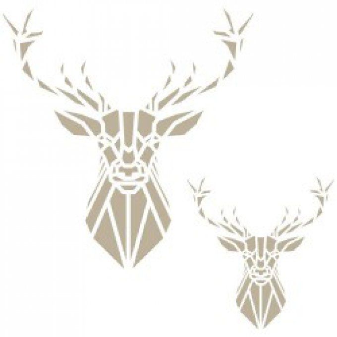 Pochoir Cerf Origami