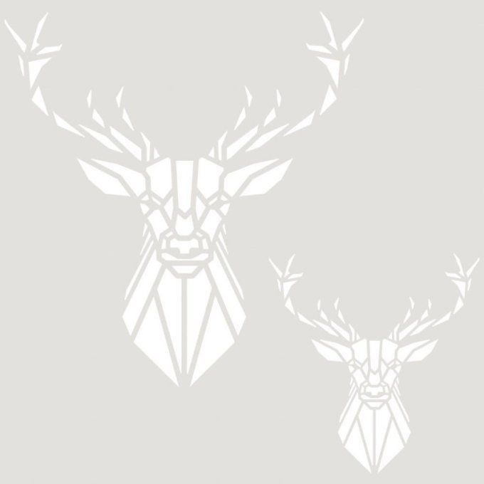 Pochoir Cerf Origami