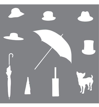 Pochoir Chapeaux et Parapluies