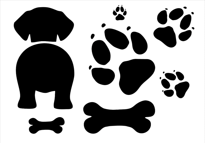 Pochoir Chien et Empreintes