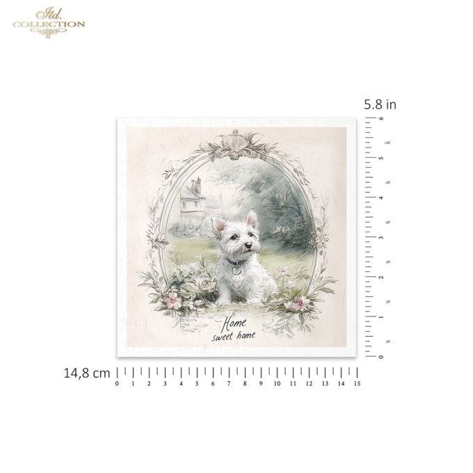 Papier de Riz Chiens Home Sweet Home RSM166
