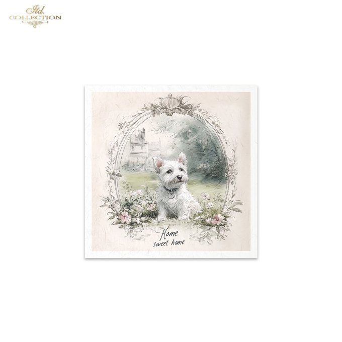 Papier de Riz Chiens Home Sweet Home RSM166