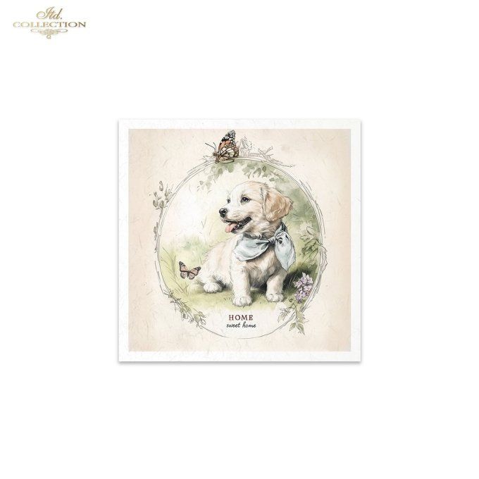 Papier de Riz Chiens Home Sweet Home RSM166