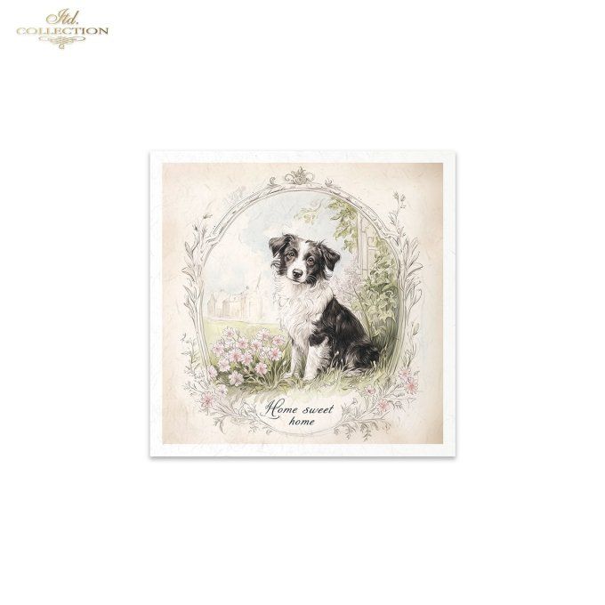 Papier de Riz Chiens Home Sweet Home RSM166