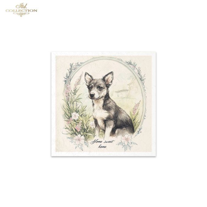 Papier de Riz Chiens Home Sweet Home RSM166