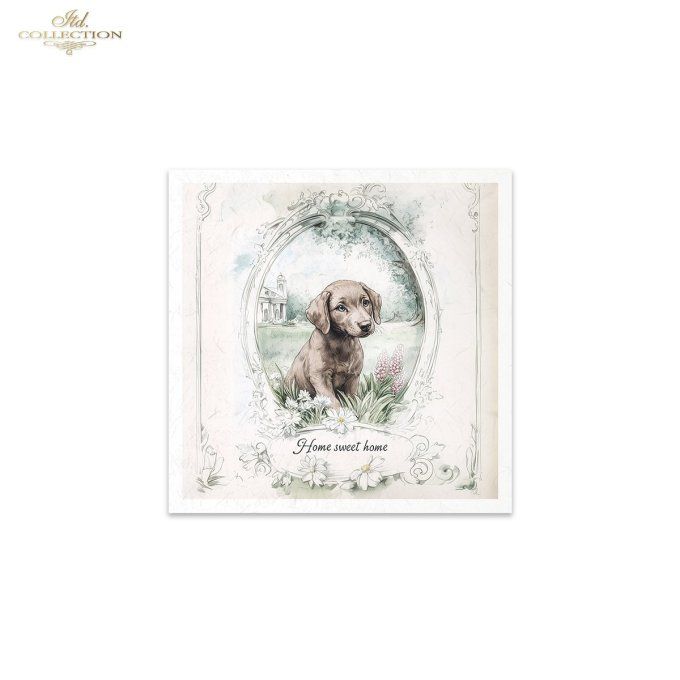 Papier de Riz Chiens Home Sweet Home RSM166