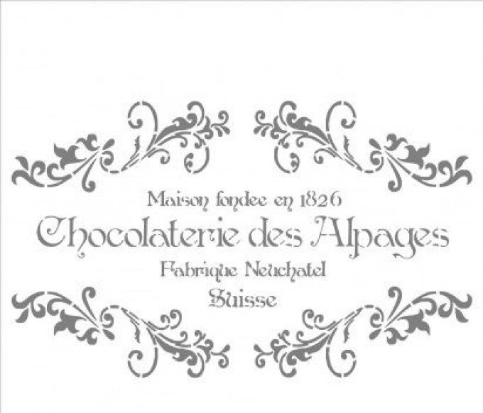 Pochoir Chocolaterie des Alpages