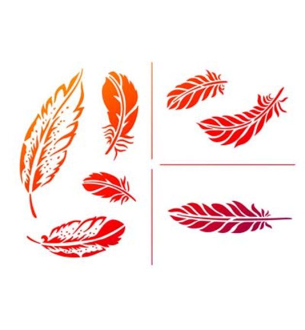 Pochoir Collection de Plumes