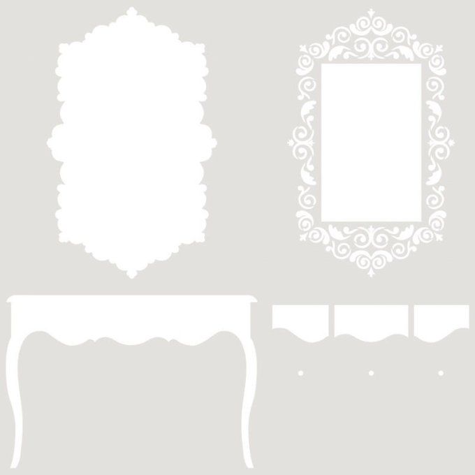 Pochoir Console et Miroir