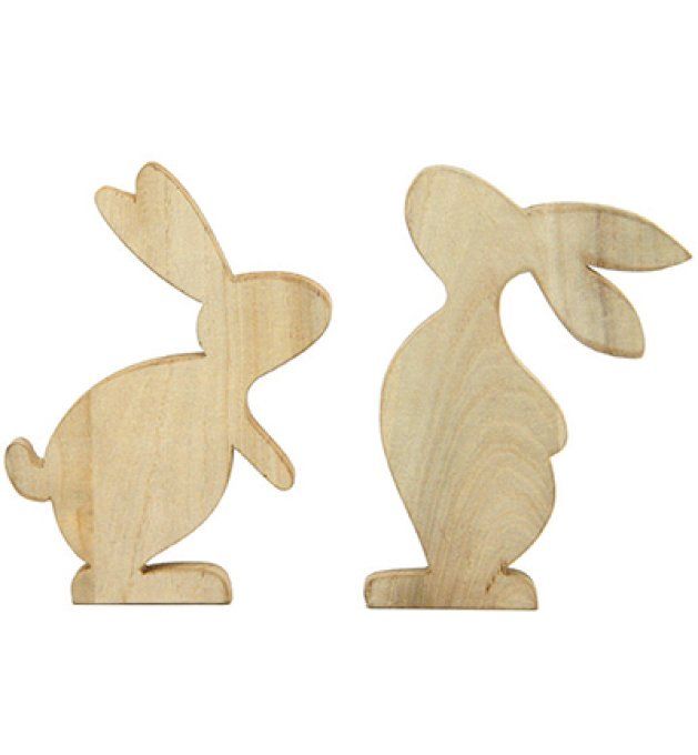 Couple de lapins en bois