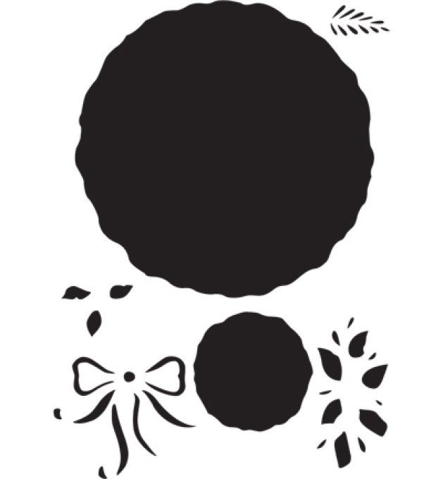 Pochoir Couronne de Noël