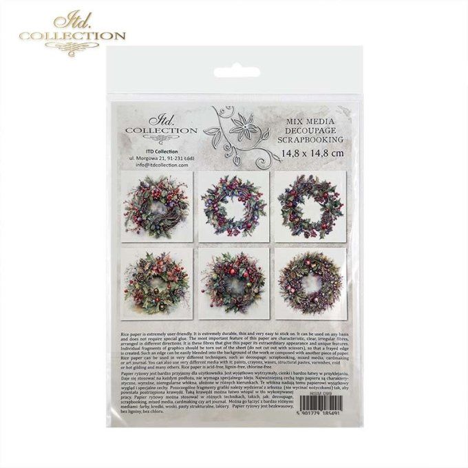 Papier de Riz Couronnes de Baies x 6 RSM099