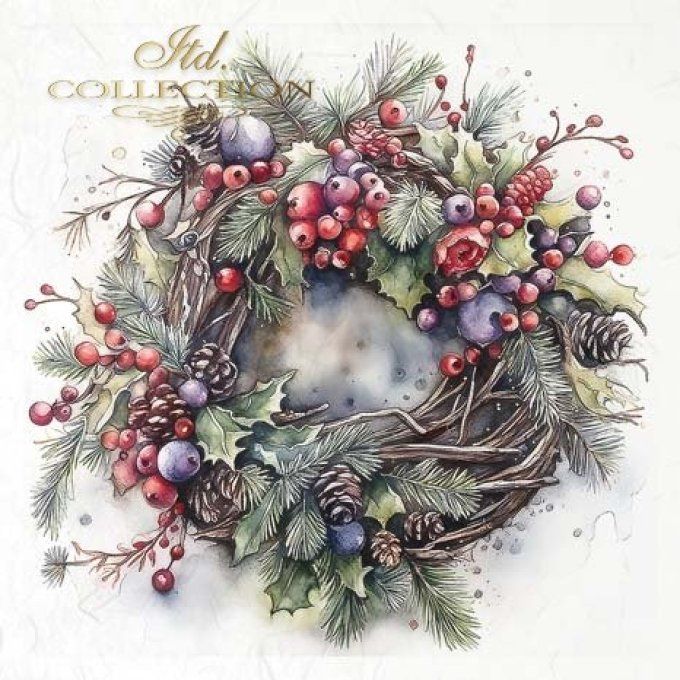 Papier de Riz Couronnes de Baies x 6 RSM099