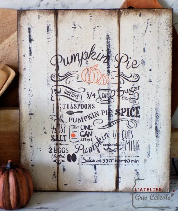 Pochoir Recette Pumpkin Pie