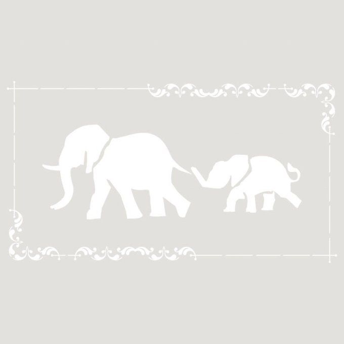 Pochoir Eléphants