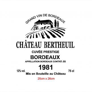Pochoir Château Bertheuil