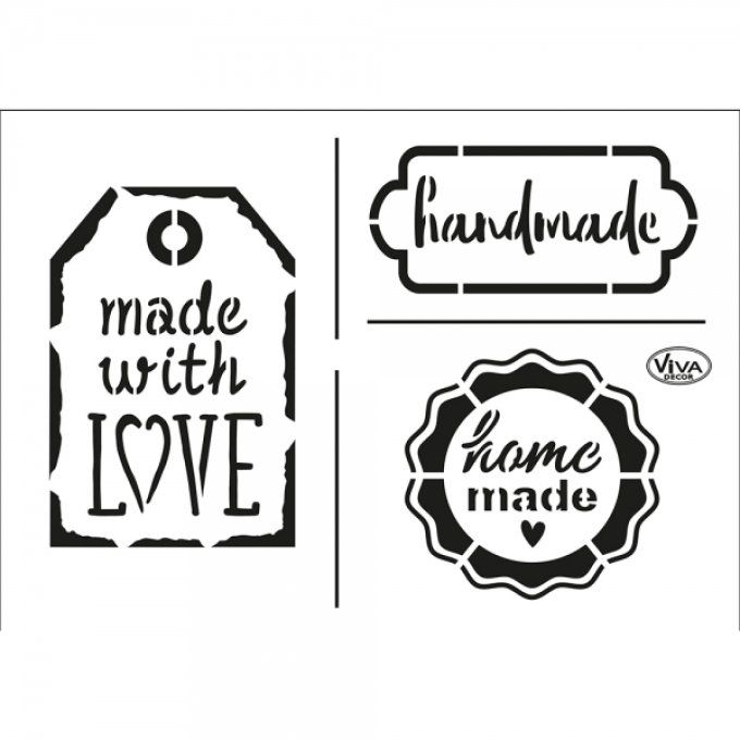 Pochoir Etiquettes Handmade
