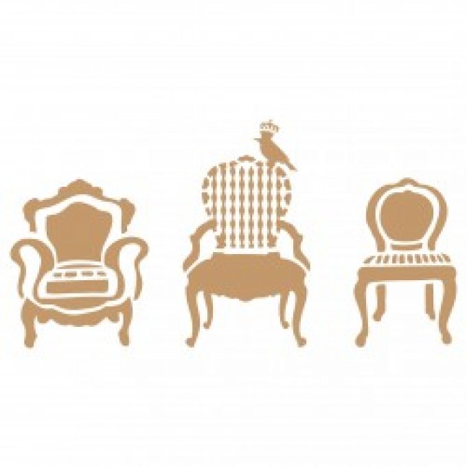 Pochoir Fauteuils & l'oiseau