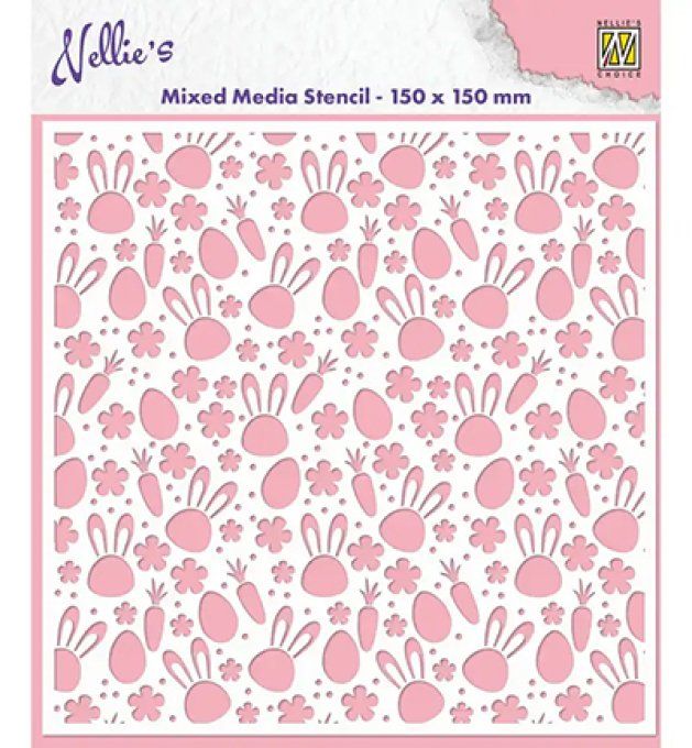 Pochoir Fond Lapins et Carottes