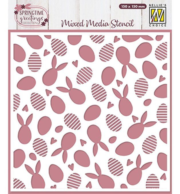 Pochoir Fond Lapins et Oeufs