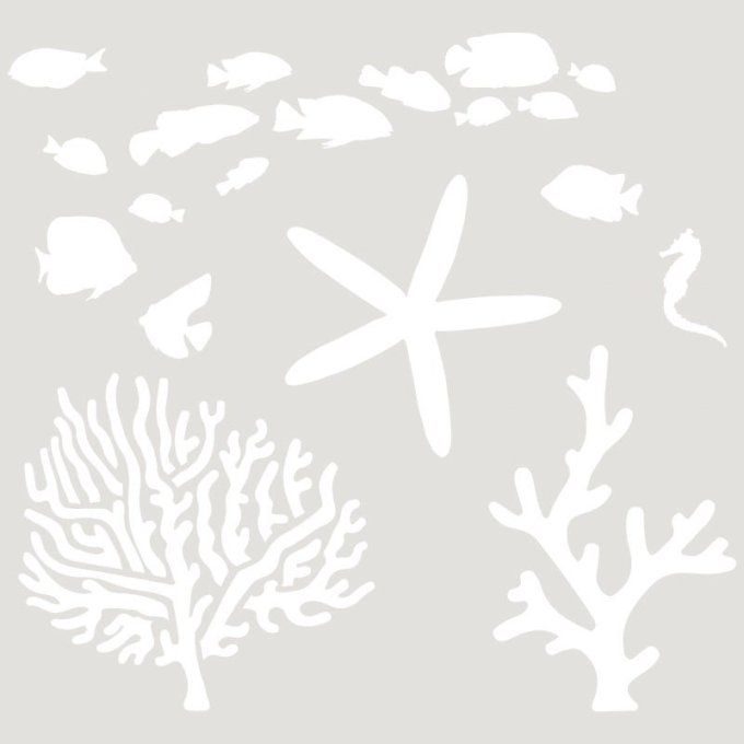 Pochoir Fonds Marins