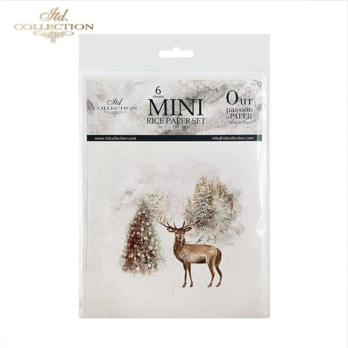 Papier de Riz Forêt hivernale x 6 RSM026