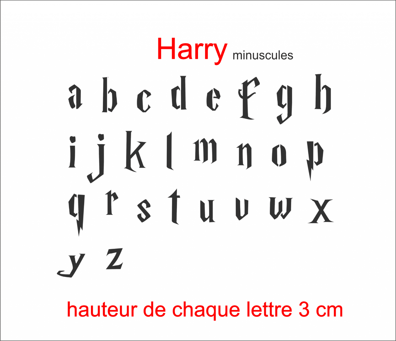 Alphabet Minuscules  Harry Potter