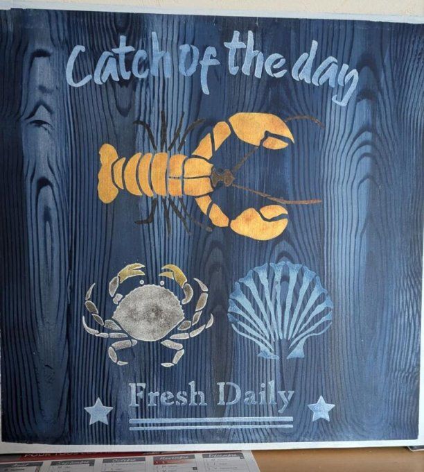 Pochoir Pêche du Jour