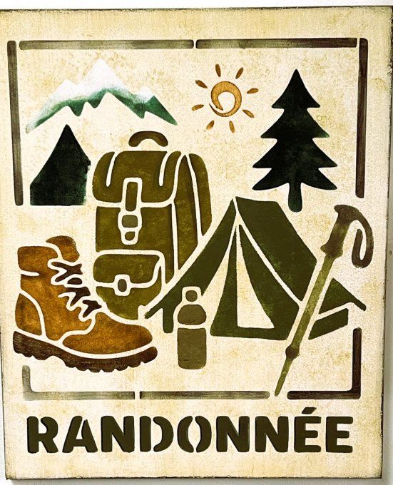 Pochoir Randonnée - Collection Atelier Gris Céleste