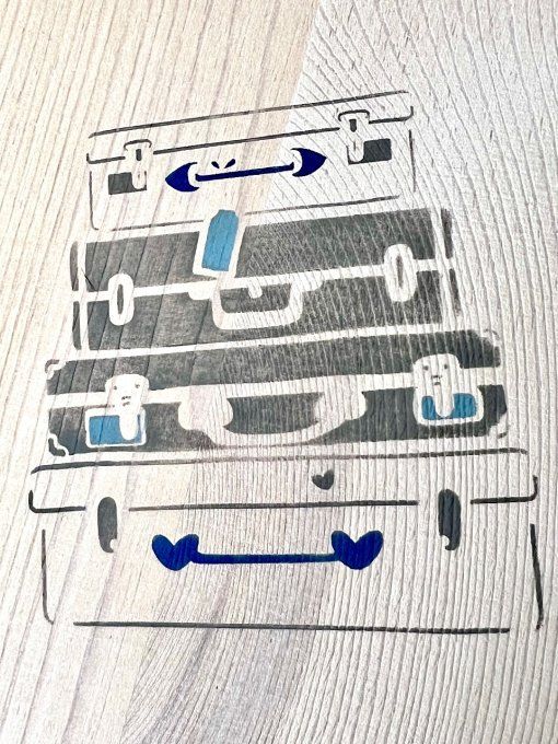 Pochoir Valises vintages