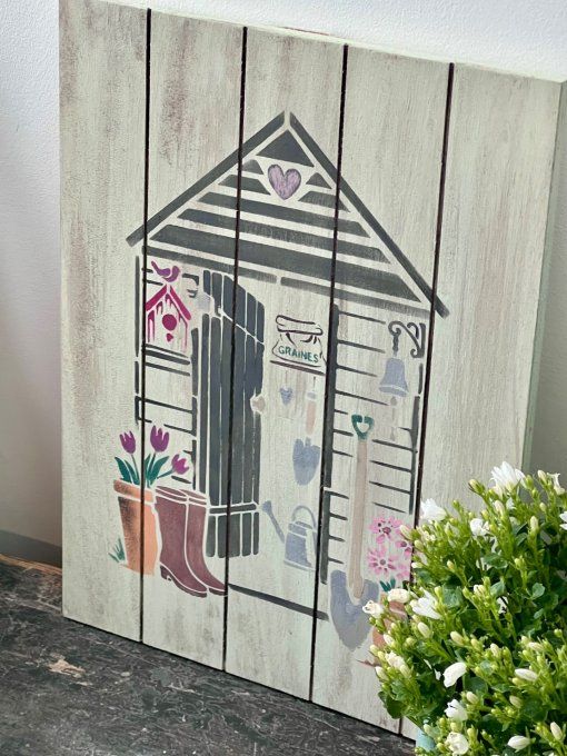 Pochoir Cabane de Jardin
