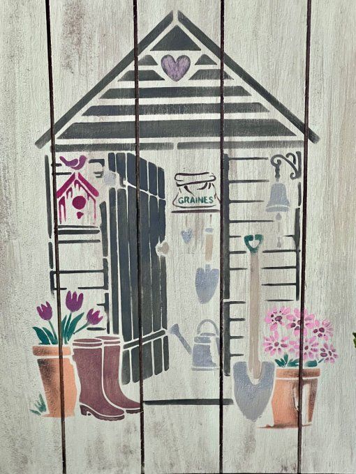 Pochoir Cabane de Jardin