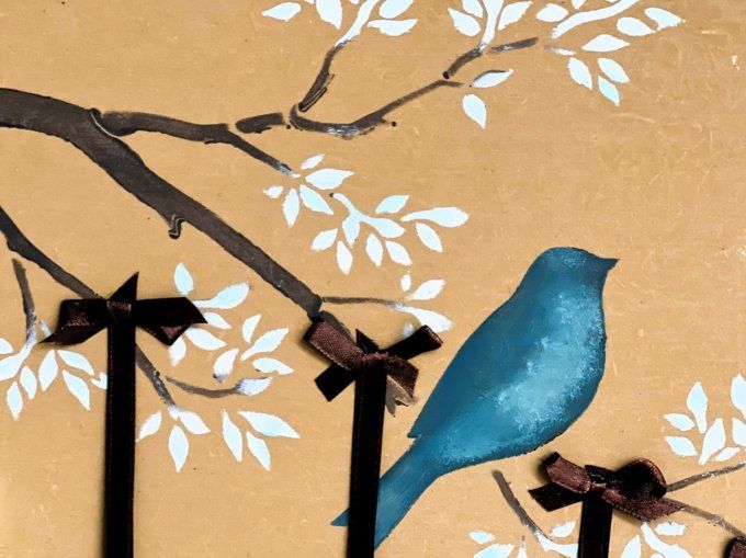 Pochoir Oiseau sur la Branche