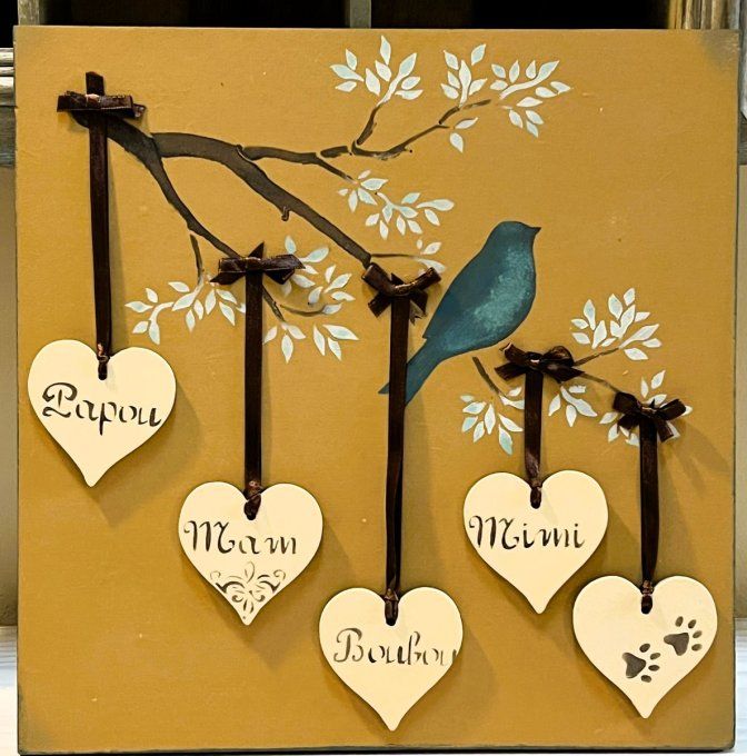 Pochoir Oiseau sur la Branche